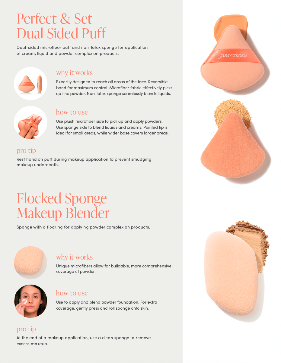 Jane Iredale Perfect &amp; Set Dual Sided Puff